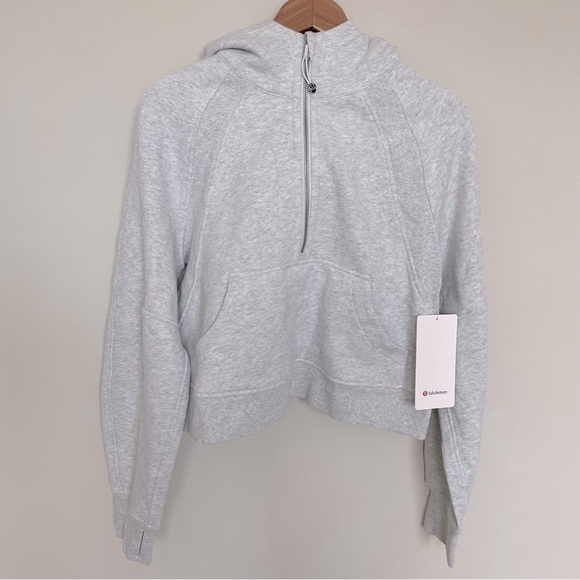 NWT Lululemon Scuba Oversized 1/2 Zip Hoodie Heathered Core Light Grey Size XS/S - Picture 1 of 9